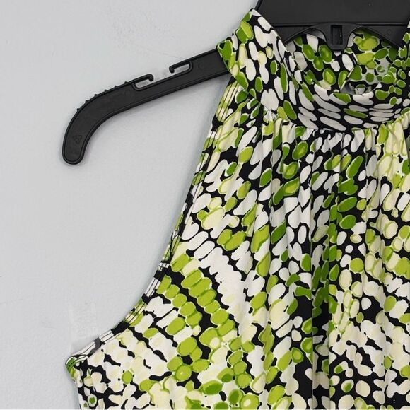 Essentials by Milano | Women’s High Neck Lime Green Halter Snakeskin Blouse S - Picture 3 of 16